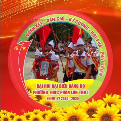 chào mừng Đại hội Đại biểu Đảng bộ XÃ CÁC SƠN – Lần thứ I, nhiệm kỳ 2025–2030.  Màu sắc: Đỏ – Vàng chủ đạo (theo phong cách Đảng).  Biểu tượng: Cờ búa liềm, ngôi sao vàng, hoa hướng dương. HOA SEN  Khẩu hiệu: “Đoàn kết - Dân chủ - Kỷ cương - Trách nhiệm - Phát triển”.